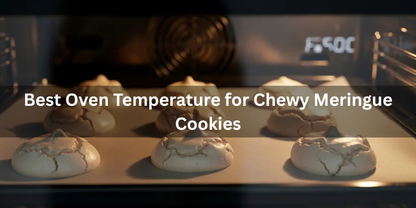 Chewy meringue cookies baking on a parchment-lined tray with gentle oven heat, realistic food photography showing the best oven temperature for chewy meringue cookies-chewy meringue cookies 
