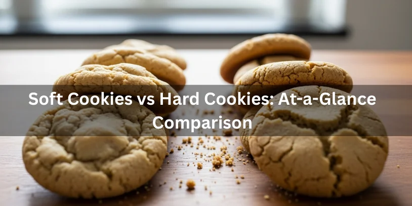 Side-by-side comparison of soft, chewy cookies and hard, firm cookies, showing the difference in texture at a glance.-cookies hard after cooling 