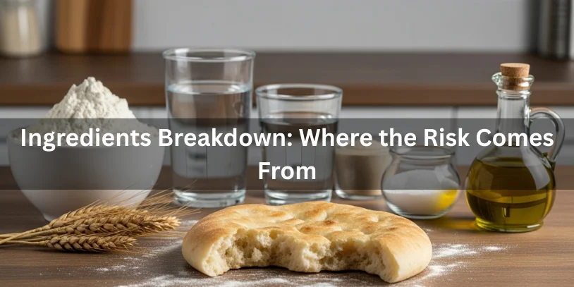 Is Lebanese Bread Gluten-Free? Complete Safety Guide for Celiac & Gluten Sensitivity 2026 Ingredients for Lebanese bread including wheat flour, yeast, water, and olive oil, showing where gluten-related dietary risk comes from.-is lebanese bread gluten free