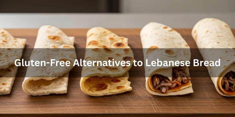 Is Lebanese Bread Gluten-Free? Complete Safety Guide for Celiac & Gluten Sensitivity 2026 Gluten-free flatbread alternatives such as rice flour, almond flour, and cassava-based breads shown as substitutes for Lebanese bread.-is lebanese bread gluten free