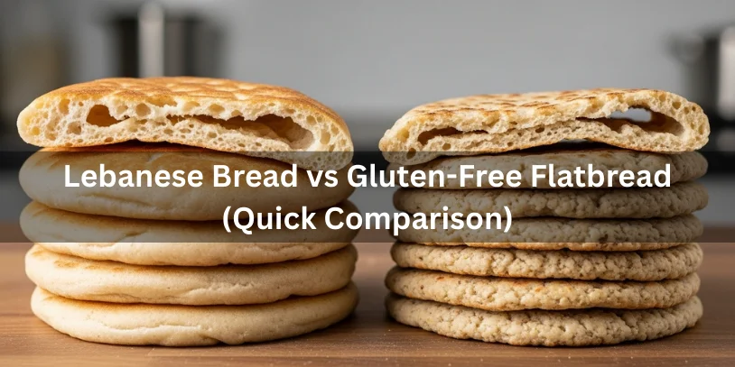 Is Lebanese Bread Gluten-Free? Complete Safety Guide for Celiac & Gluten Sensitivity 2026 Traditional Lebanese bread and gluten-free flatbread alternatives placed side by side, showing texture and flexibility differences.-is lebanese bread gluten free