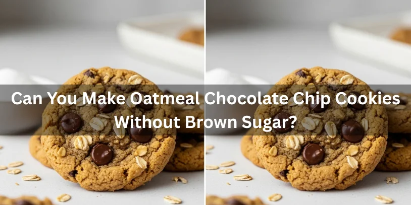 White sugar and brown sugar side by side with cookies showing texture differences, realistic food photography explaining why brown sugar is usually used in cookies.-oatmeal chocolate chip cookies without brown sugar -oatmeal chocolate chip cookies without brown sugar 