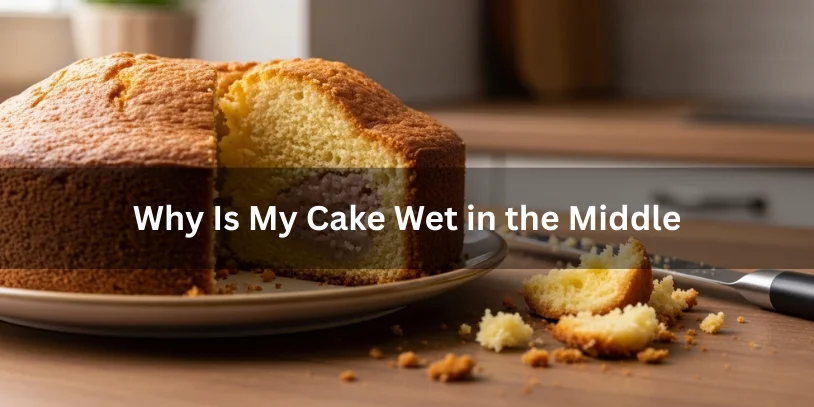 Why Is My Cake Wet in the Middle? Causes, Fixes, and Proven Baking Solutions In 2026 A sliced cake with a wet, underbaked center and fully baked edges, showing a common baking problem where the cake is raw in the middle.-why is my cake wet in the middle