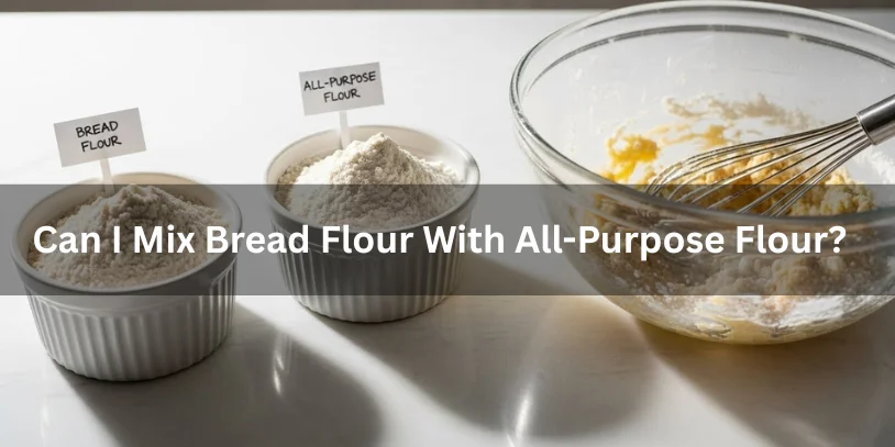 Can Bread Flour Be Used for Cookies? 20 Proven Answers for Perfect Cookies Two small bowls of bread flour and all-purpose flour next to a mixing bowl with partially mixed cookie dough, minimalistic and realistic food photography style illustrating mixing flours.-can bread flour be used for cookies