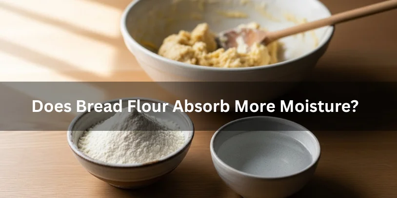 Can Bread Flour Be Used for Cookies? 20 Proven Answers for Perfect Cookies A bowl of bread flour next to a bowl of water with partially mixed cookie dough in the background, minimalistic and realistic food photography style illustrating moisture absorption differences-can bread flour be used for cookies