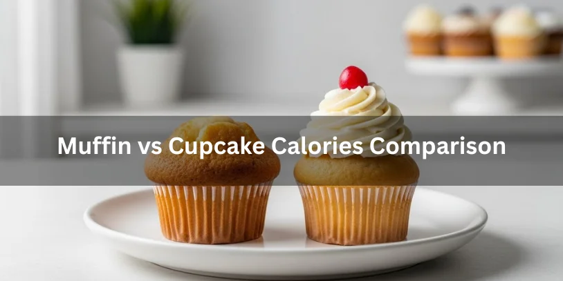 Difference Between Muffin and Cupcake: Key Baking Differences You Should Know Plain muffin and frosted cupcake placed side by side on a plate, realistic food photography supporting a calorie comparison between muffins and cupcakes.-difference between muffin and cupcake