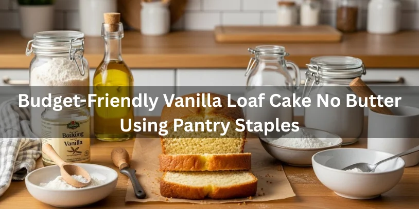 Best Vanilla Loaf Cake No Butter – Moist & Fluffy Every Time A budget-friendly vanilla loaf cake made without butter, showcasing a golden-brown crust and a soft, fluffy interior.-vanilla loaf cake recipe no butter -can you make a cake without butter