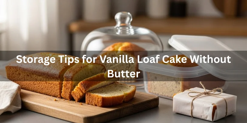 Best Vanilla Loaf Cake No Butter – Moist & Fluffy Every Time Infographic detailing storage tips for butter-free vanilla loaf cakes, including airtight containers and refrigeration advice.-vanilla loaf cake recipe no butter -can you make a cake without butter
