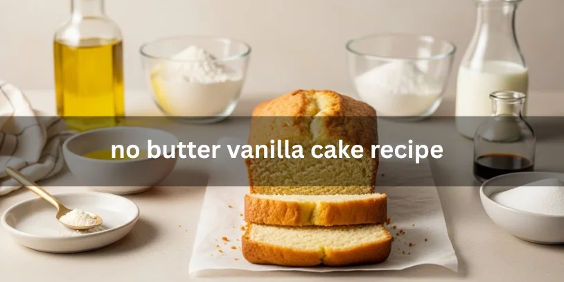 Best Vanilla Loaf Cake No Butter – Moist & Fluffy Every Time - Recipe card for a no butter vanilla cake, featuring ingredients and step-by-step instructions for baking.
vanilla loaf cake recipe with oil -can you make a cake without butter