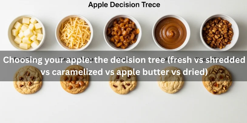 Apple Snickerdoodle Cookies: Soft, Chewy “Appledoodles” With Moisture-Proof Tips, Variations, and Buying Guide Five bowls showing fresh diced, shredded, caramelized, apple butter, and dried apples with sample cookies in front to compare texture results.-apple snickerdoodle cookies