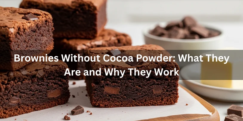 Brownies No Cocoa Powder: Fudgy, Easy Recipe Using Chocolate Bars & Pantry Ingredients In 2026 Brownies made without cocoa powder, cut open to show a fudgy chocolate interior made with melted chocolate instead.-brownies no cocoa powder