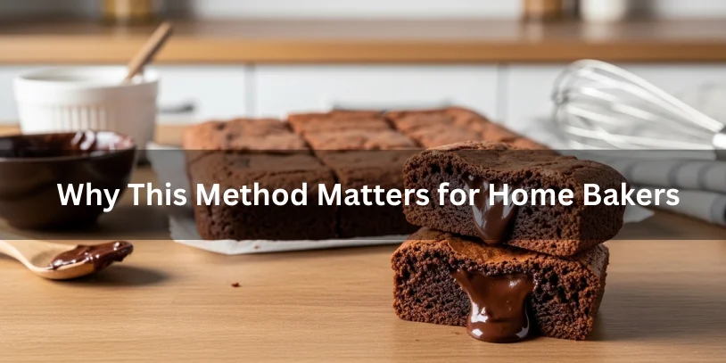 Brownies No Cocoa Powder: Fudgy, Easy Recipe Using Chocolate Bars & Pantry Ingredients In 2026 Freshly baked brownies without cocoa powder on a wooden countertop, cut open to show a rich interior, illustrating why this method works well for home bakers.-brownies no cocoa powder