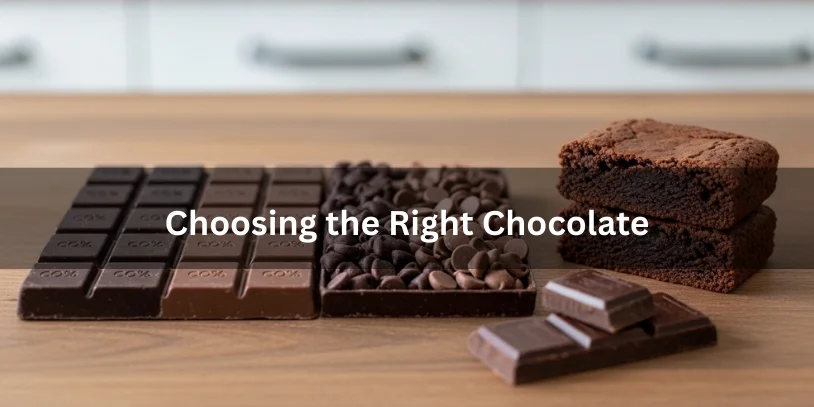 Brownies No Cocoa Powder: Fudgy, Easy Recipe Using Chocolate Bars & Pantry Ingredients In 2026 Different types of chocolate for cocoa-free brownies, including dark chocolate bars and chocolate chips, with a fudgy brownie cut open.-brownies no cocoa powder