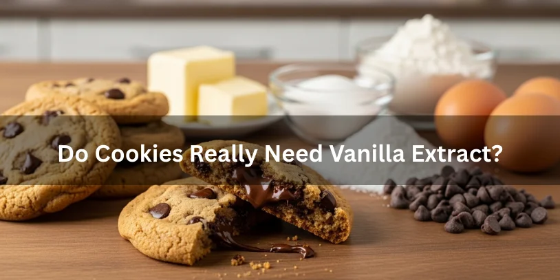 Chocolate Chip Cookie Recipe Without Vanilla Extract (Soft, Chewy & Easy Guide) In 2026 Chocolate chip cookies without vanilla extract, broken open to show a chewy texture and melted chocolate chips.-chocolate chip cookie recipe without vanilla extract