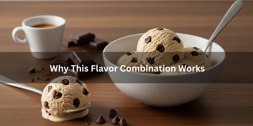 Coffee ice cream with chocolate chips beside espresso and dark chocolate pieces, showing creamy texture and rich flavor pairing.-coffee ice cream with chocolate chips 