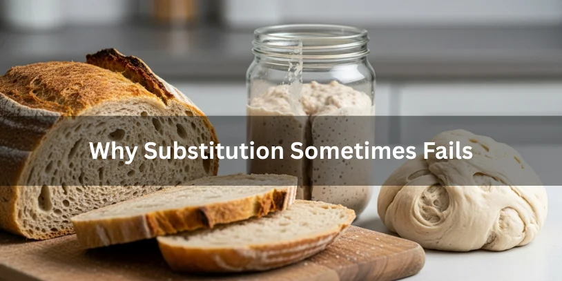 Is Sourdough Starter a Substitute for Yeast? A Complete Best Baker’s Guide In 2026 Dense sliced bread with tight crumb and inactive sourdough starter, showing why sourdough-to-yeast substitution sometimes fails.-is sourdough starter a substitute for yeast