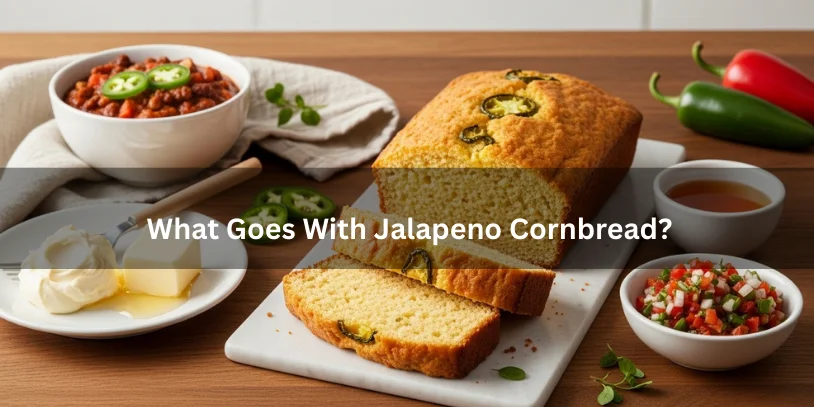 Sliced jalapeño cornbread served with chili, butter, honey, and fresh salsa, showing complementary pairings.-jalapeno buttermilk cornbread 