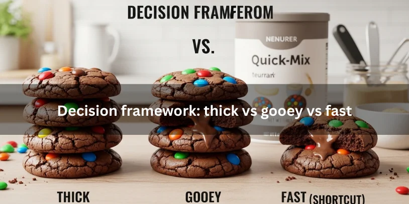 Three styles of M&M brownie cookies shown side-by-side—thick bakery-style, extra gooey with molten chocolate, and a fast shortcut version—using visual cues only without text.-m&m brownie cookies 
