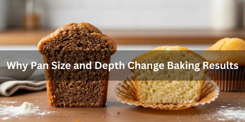 Muffin and cupcake cut in half to show how pan depth affects rise, crumb, and baking results.-muffin pan vs cupcake pan 