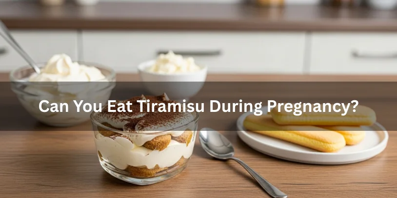 A small glass serving of tiramisu with cream and sponge layers, illustrating whether tiramisu is safe to eat during pregnancy.-tiramisu during pregnancy