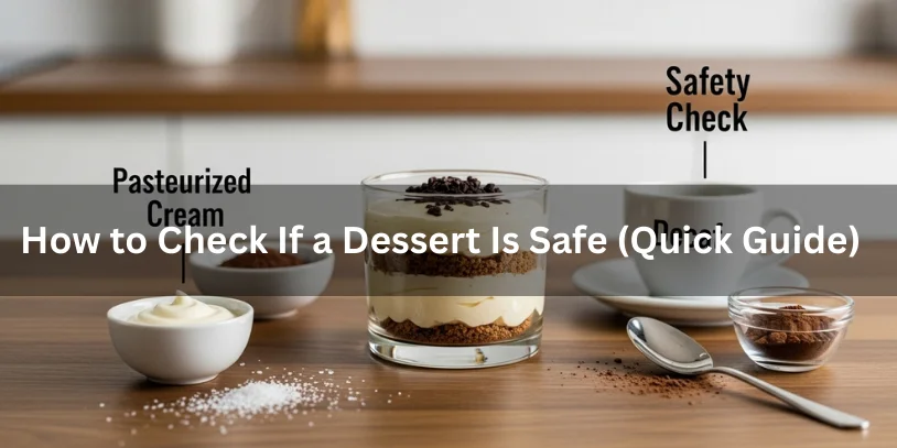 A small layered dessert with minimal props like pasteurized cream, decaf coffee, and cocoa, illustrating a quick guide to checking if a dessert is safe during pregnancy.-pregnancy and tiramisu 