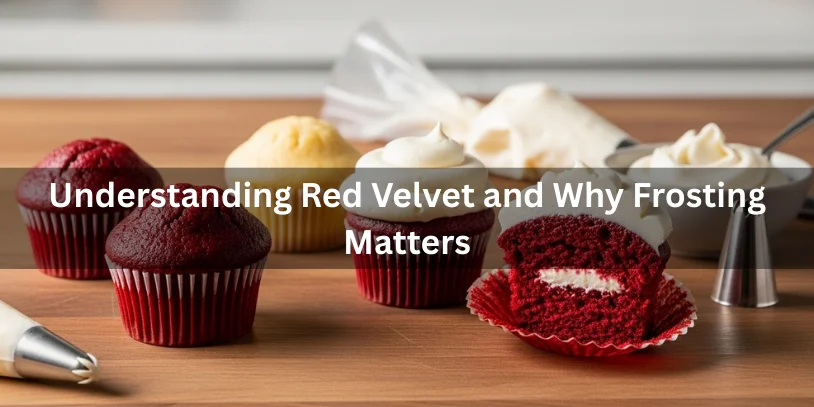Red Velvet Cupcake Frosting Without Cream Cheese: The Complete Guide to Classic & 16 Creative Options Red velvet cupcakes shown unfrosted and frosted to highlight the contrast between red crumb and creamy white frosting.-red velvet cupcake frosting without cream cheese