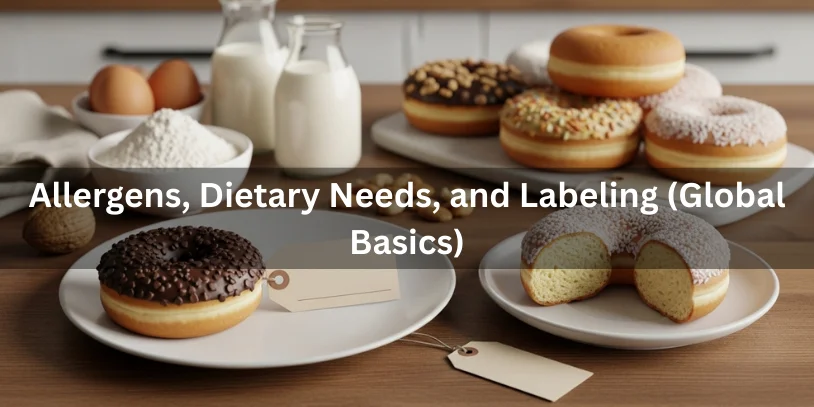 White Frosting Donuts: What They Are, How to Frost Them, and Where to Buy Near You Assorted donuts displayed with common allergen ingredients like flour, eggs, milk, and nuts, alongside a gluten-free option and blank label tags.-white frosting donuts