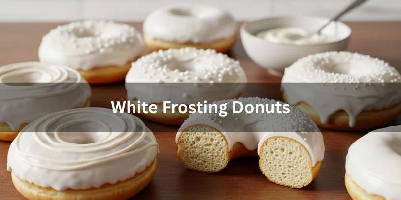White Frosting Donuts: What They Are, How to Frost Them, and Where to Buy Near You White frosting donuts with smooth glossy icing and soft interior crumb, shown beside a bowl of white frosting.-white frosting donuts