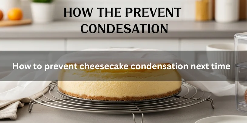 Why Is My Cheesecake Sweating? Causes, Fixes, and How to Prevent Condensation -why is my cheesecake sweating Cheesecake cooling on a rack with a smooth, dry surface, illustrating how to prevent condensation under soft natural lighting.