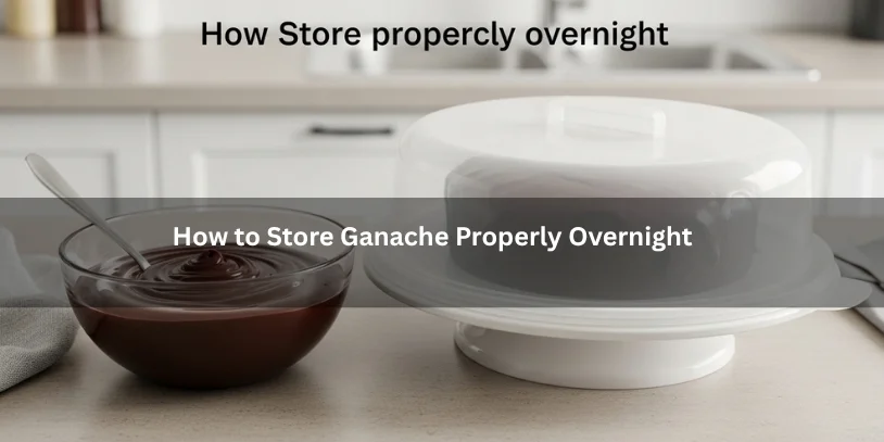 Can I Leave Ganache Out Overnight? Safe Storage for Cakes, Truffles, and Homemade Ganache Smooth glossy chocolate ganache beside a ganache-covered cake stored in a covered container, illustrating how to store ganache properly overnight under soft natural lighting.-can i leave ganache out overnight