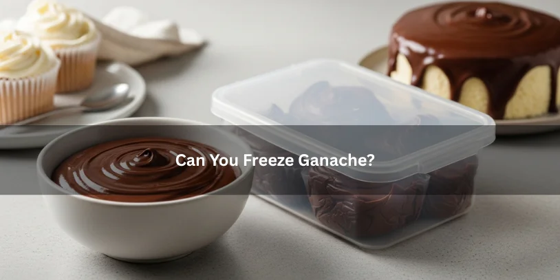 Can I Leave Ganache Out Overnight? Safe Storage for Cakes, Truffles, and Homemade Ganache Smooth glossy chocolate ganache beside a freezer-safe container with sealed portions, illustrating whether ganache can be frozen under soft natural lighting.-can i leave ganache out overnight