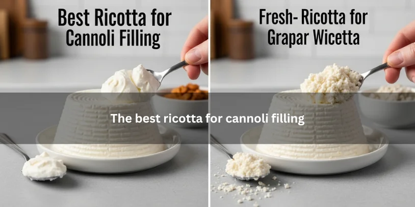 Comparison showing the best creamy ricotta for cannoli filling vs. watery ricotta under soft natural light.-how do i thicken cannoli filling 