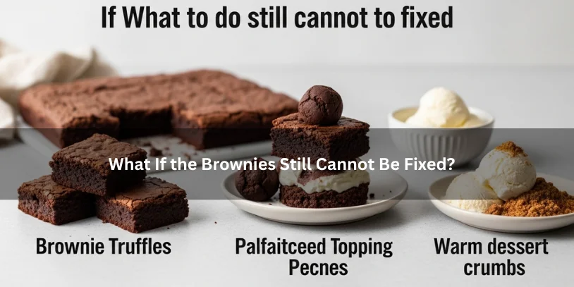 Undercooked or damaged brownies repurposed into dessert salvage options like brownie truffles and parfait layers under soft natural lighting.-how to fix undercooked brownies that have cooled 