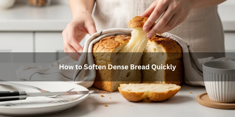 Dense bread wrapped lightly for gentle reheating beside simple kitchen tools, illustrating a quick way to soften bread in a clean kitchen setting.-what to do with dense bread 