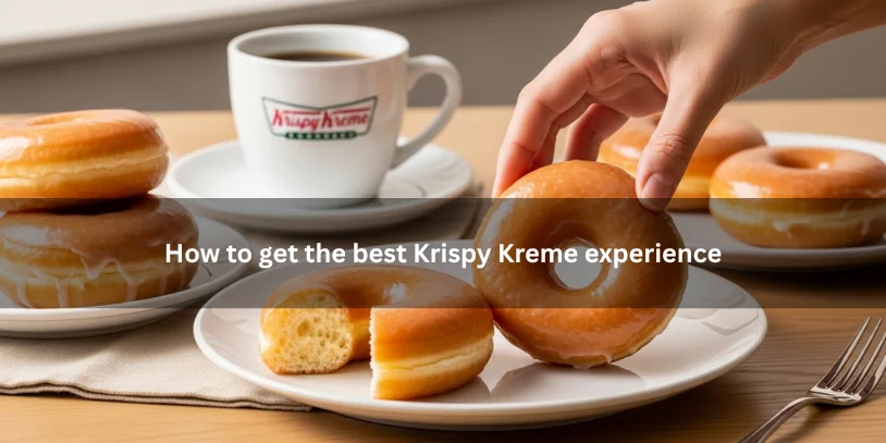 Why Are Krispy Kreme Donuts So Good? The Real Reasons People Keep Coming Back Fresh warm glazed Krispy Kreme donuts with coffee in a café-style setting, showing the ideal experience of enjoying them at peak freshness and texture.-why are krispy kreme donuts so good