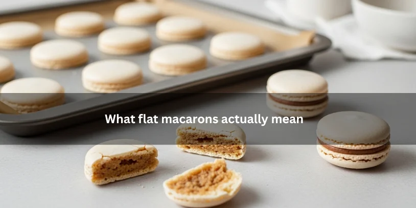 Why Are My Macarons Flat? Causes, Fixes, and a Better Way to Troubleshoot Every Batch Homemade flat macarons with thin shells and little to no feet, illustrating what flat macarons mean under soft natural lighting.-why are my macarons flat