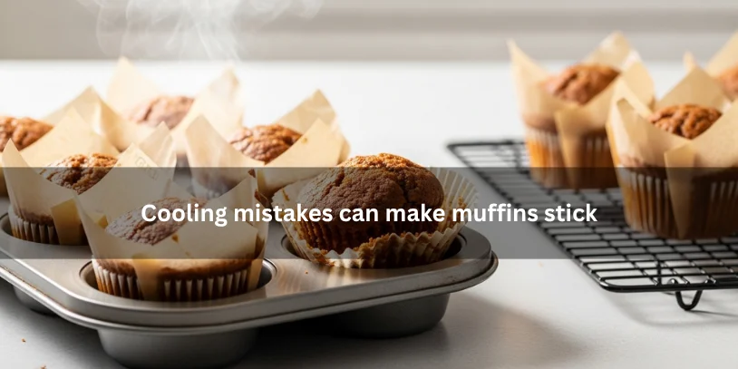 Freshly baked muffins in two different paper liner types, showing one peeling cleanly and one sticking badly, illustrating that the liner may be the real problem under soft natural lighting.-why do my muffins stick to the paper liners -why do my muffins stick to the paper liners