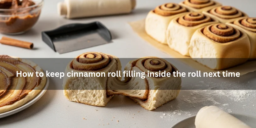 Freshly baked cinnamon rolls with neat swirls and filling held inside the layers, illustrating how to keep cinnamon roll filling inside the roll under soft natural lighting.-why does the filling leak out of my cinnamon rolls 