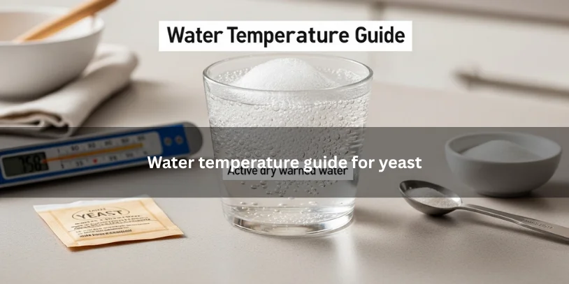 Foamy yeast mixture with a thermometer and baking ingredients nearby, illustrating the right water temperature for activating yeast under soft natural lighting.-why is my active yeast not foaming 
