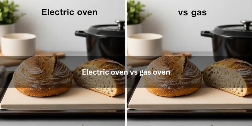 Why Is the Bottom of My Sourdough Burning? Causes, Fixes, and the Best Ways to Prevent It Two sourdough baking setups comparing electric oven and gas oven results, illustrating differences in crust color, bottom heat, and oven spring under soft natural lighting.-why is the bottom of my sourdough burning