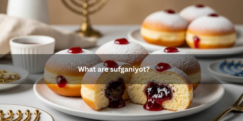 Why Jelly Donuts for Hanukkah? The Meaning, History, and Symbolism of Sufganiyot Traditional sufganiyot jelly-filled donuts dusted with powdered sugar, with one cut open to show jam filling under warm natural light.-why jelly donuts for hanukkah